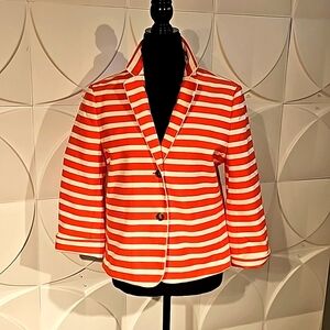 10 Ann Taylor Orange and Cream Short Blazer